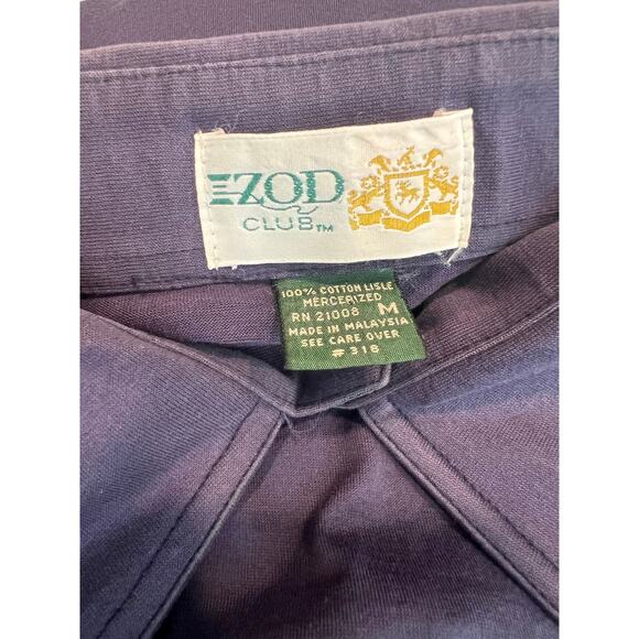 Vintage IZOD 100% Cottton Polo Shirt Heritage Club SC Navy Blue Size Medium JL - Picture 5 of 7